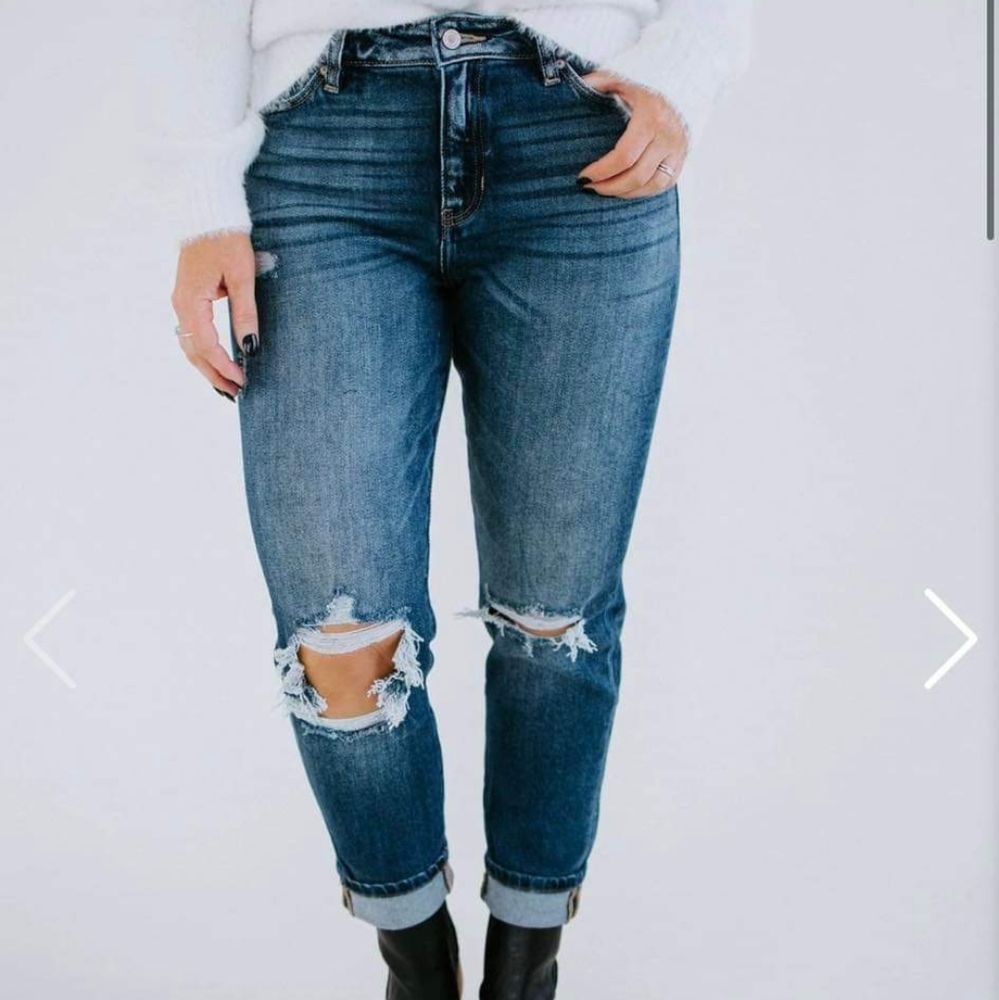 Kancan Boyfriend Distressed Jeans